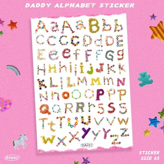 DADDY | Y2K 2001 Alphabet Sticker A5 สติ๊กเกอร์ตัวอักษร A - Z สุดน่ารัก