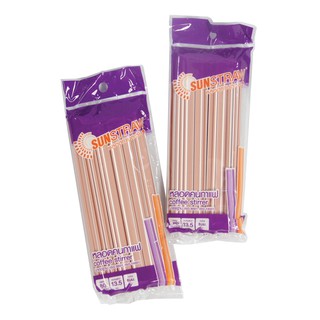 หลอดคนกาแฟ (แพ็ค 80 หลอด) ซันสตรอ Coffee people straws (80 packs)