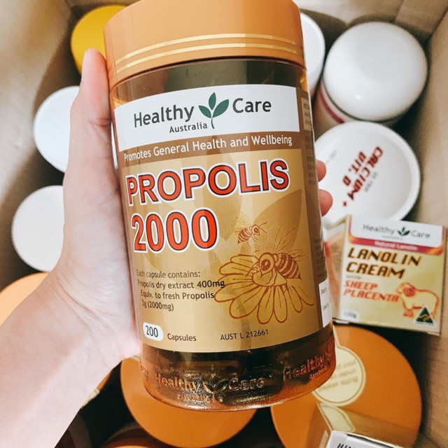 🐝 น้ำลายผึ้ง Propolis 2000 mg Healthy Care Australia 200 capsules