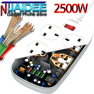 ปลั๊กพ่วงแท้ LDNIO รุ่น SC4407 4 Socket 4 USB เสียบปลั๊ก ชาร์จแบต พร้อมกันได้ในอันเดียว สีขาว/ดำ ยาว2เมตร