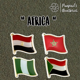 ʕ •ᴥ•ʔ ✿ พร้อมส่ง : เข็มกลัดธงชาติประเทศในทวีปแอฟริกา | Flag of Countries in Africa Enamel Brooch Pin.