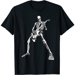 เสื้อยืด  skeleton playing guitar electric Acoustic Classical T-Shirt