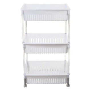 ชั้นวางของพลาสติก 3 ชั้นมีล้อ KEYWAY AP373 ชั้นวางของในครัว PLASTIC SHELF WITH CASTERS KEYWAY AP373