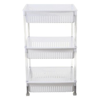 ชั้นวางของพลาสติก 3 ชั้นมีล้อ KEYWAY AP373 ชั้นวางของในครัว PLASTIC SHELF WITH CASTERS KEYWAY AP373