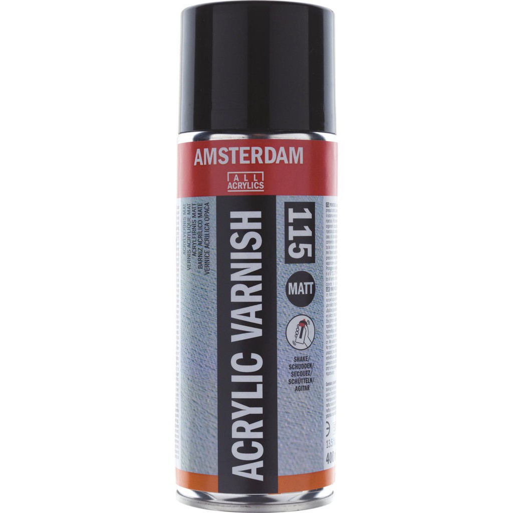 (KTS)สเปรย์เคลือบสีอะครีลิคแบบด้าน Acrylic Varnish Spray Amsterdam 115 MATT 400ml.