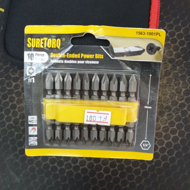 Suretorq ดอกไขควงลม แฉก 2หัว 10ตัวชุด PH1×65 no. 1563-1001PL