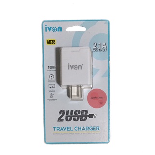 ivon AD38 หัวชาร์จ USB 2 ช่องเสียบ