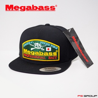 หมวกแก๊ป หมวกใส่ตกปลา Megabass Trucker Hat Throwback Snapback สีดำ