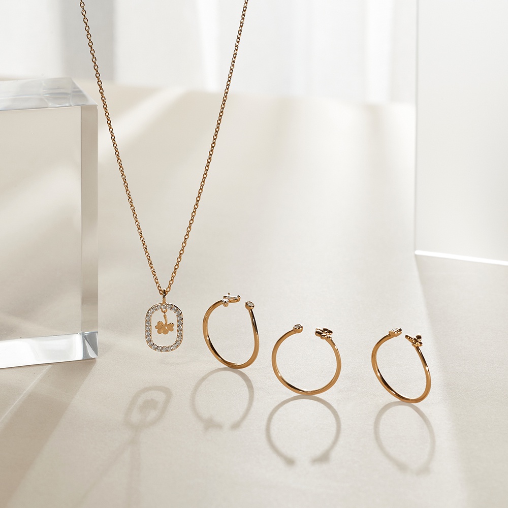 Jewellista قلادة برسيم فضة 925 بزركون — صورة 4
