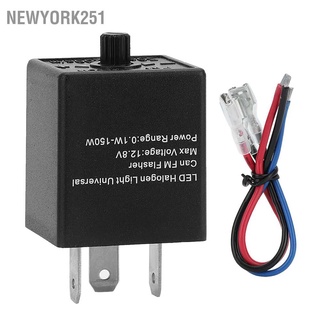 Newyork251 รีเลย์ไฟเลี้ยว Led 12V 24V 3-Pin ปรับได้ สําหรับรถยนต์ รถจักรยานยนต์