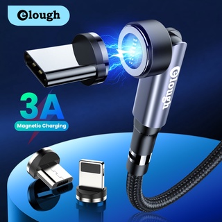 Elough 3A USB Type C IOS Micro สายชาร์จแม่เหล็ก หมุนได้ 540 องศา รองรับการถ่ายโอนข้อมูล