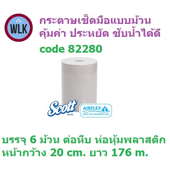 กระดาษเช็ดมือชนิดม้วน SCOTT SLIMROLL 176 M.