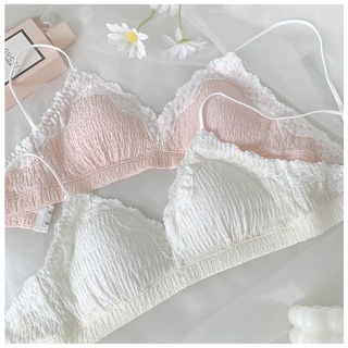 พร้อมส่งจากไทย💥Sanay Bra💥(N651)เสื้อในสีพาสเทล แต่งขอบลูกไม้ น่ารักมาก