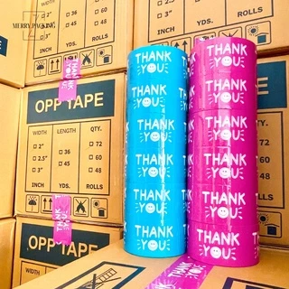 (1ม้วน) เทป Thank you 2 นิ้ว 45 หลา 45 ไมครอน เทปปิดกล่อง สำหรับขอบคุณ