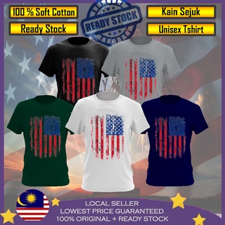 เสื้อยืดผ้าฝ้าย 100% พิมพ์ลาย USA BAJU LELAKI สําหรับผู้ชาย