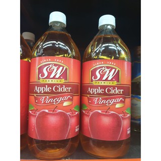 น้ำส้มสายชูหมัก จากแอปเปิล ตราเอสแอนด์ดับบลิว S&amp;W Apple Cider Vingar 946 ml.