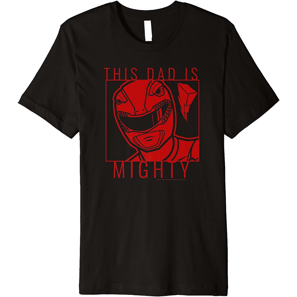 Power Rangers วันพ่อ Red Ranger This Dad Is Mighty Premium T-Shirt
