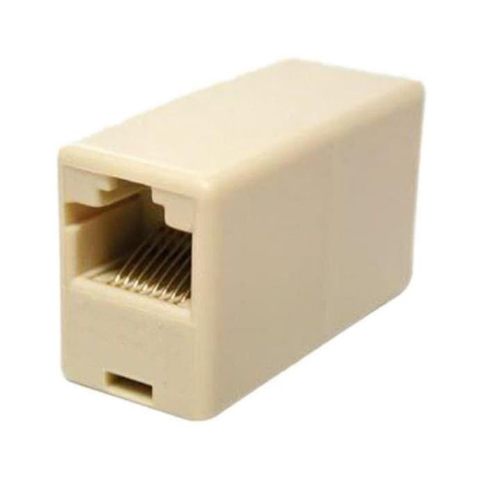 Barrel I-Connector UTP RJ45 LAN Cable Connection Female to Female White