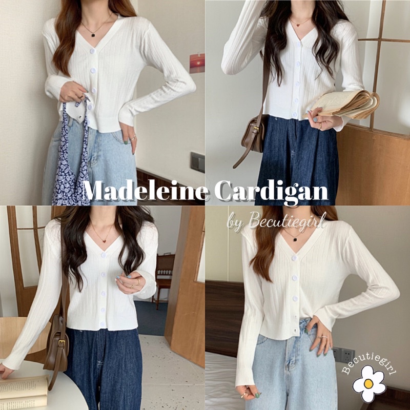 Madeleine Cardigan • พร้อมส่ง • เสื้อคลุมแขนยาว คาร์ดิแกนไหมพรม Becutiegirl