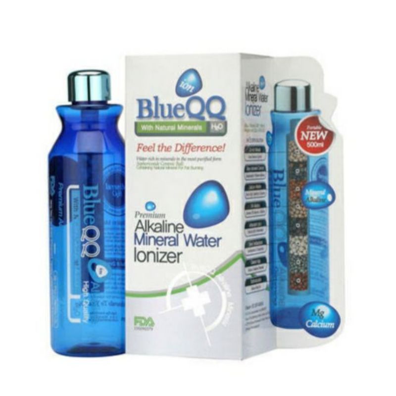 🎉 ❤ Blue QQ บลูคิวคิว ขวดน้ำผลิตน้ำแร่อัลคาไลน์ ขนาด 500 ml.