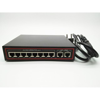 สวิทต์ 8 พอร์ต(POE SWITCH 8 PORT) ยี่ห้อจิกกะบิต(GIGABIT) รุ่น POE-1008G-2G (GIGABIT) ของแท้ (Real Product)