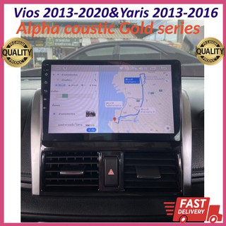 totayo yaris /viosจอ androidตรงรุ่น ขนาด10 นิ้ว android V.10 สำหรับยาริส //วีออส ปี 2012-2016 เสียงดีทัชลื่น gold series