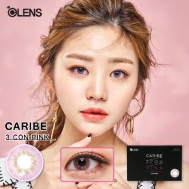 Olens คอนแทคเลนส์จากเกาหลี -3.25 สีชมพู ของแท้100% ใส่สบายตา