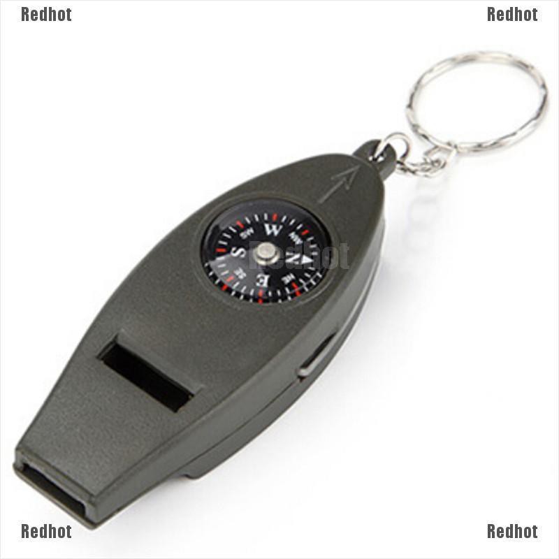 NEW 3 in 1 Key Ring Compass Thermometer Magnifying Mirror Hiking Travel Kit 