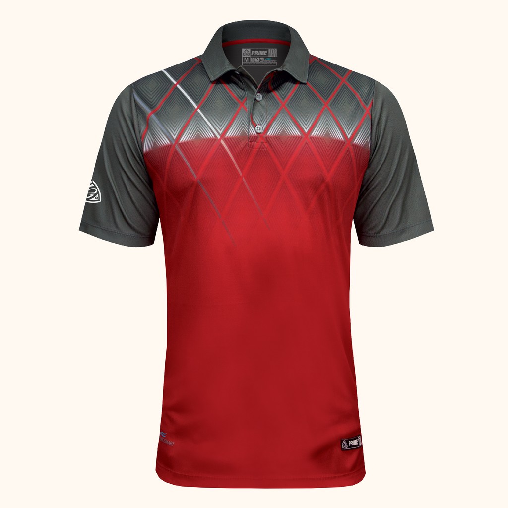 EGO PRIME PM615 เสื้อโปโลกอล์ฟแขนสั้น สีแดงพ็อพพี้