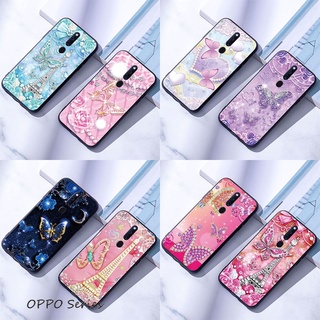 OPPO F3 F5 F9 F11 Pro F15 เคสมือถือแบบซิลิโคน สำหรับ ผีเสื้อเพชร