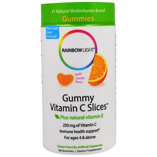 Rainbow Light, Gummy Vitamin C Slices, Tangy Orange Flavor, 90 Gummies