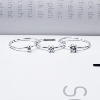Star Jewelry แหวนเงินแท้ 92.5% แหวนแฟชั่น แหวนมินิมอล ประดับเพชร CZ ขนาด 2, 3, 4 มิล รุ่น RS3054, 85, 92