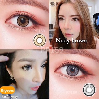 พร้อมส่ง คอนเทคเลนส์ Nudy Gray &amp; Brown ตาโต