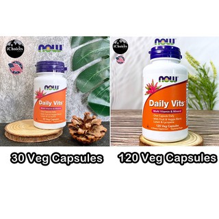 วิตามินรวม Now Foods® Daily Vits Multi Vitamin &amp; Mineral 30 or 120 Veg Capsules