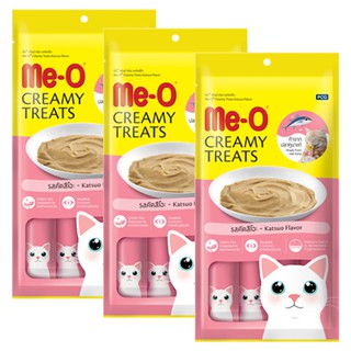 ขนมแมวเลีย มีโอ รสคัตสีโอะ สำหรับแมวอายุ1เดือนขึ้นไป (3ถุง) Cat Treat Creamy Katsuo Flavor for Cat 1 month age up 3packs