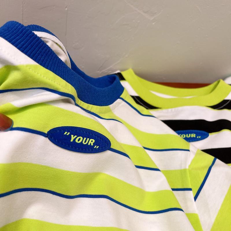 เสื้อยืดแขนสั้นเด็กลายทางฤดูร้อนสำหรับเด็กเกาหลี 2025 - รูปที่ 5