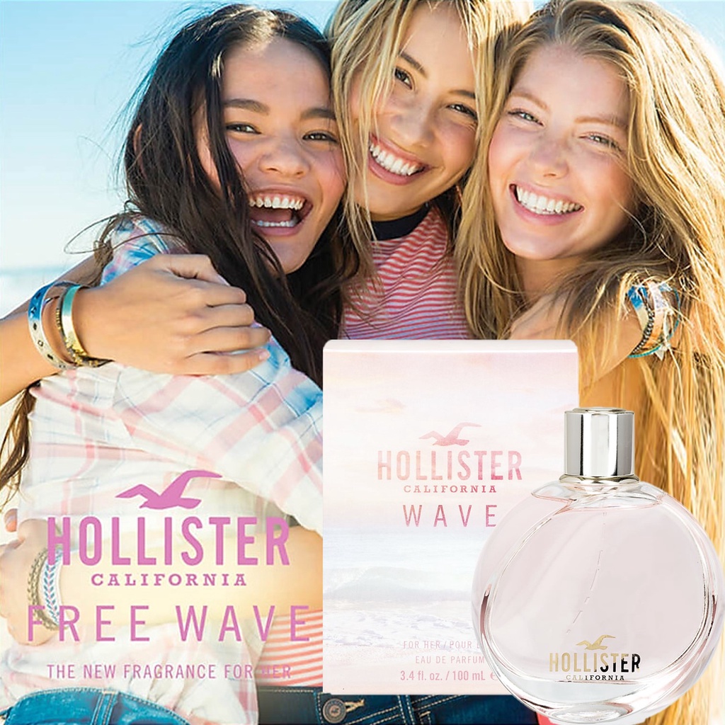 Hollister California Wave Her Eau De Parfum 100ml น้ำหอมสำหรับผู้หญิงกลิ่นหอมพิเศษรับประกันลิขสิทธิ์