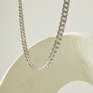 SWAN - Baguette Chain Necklace สร้อยคอโซ่ เงินแท้ ฝังเพชรเหลี่ยม คิวบิกเซอร์โคเนีย cubic zirconia