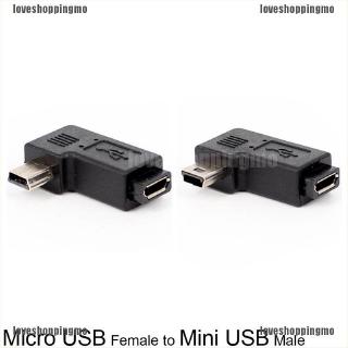 พร้อมส่ง☸90 องศา มุมซ้าย ขวา Mini USB Type A ตัวผู้ เป็น Micro USB ตัวเมีย