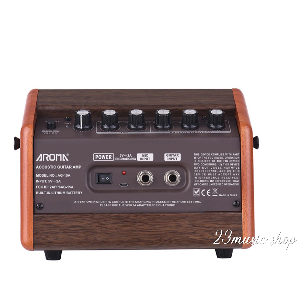 AROMA AG-15A แอมป์กีตาร์โปร่ง 15 วัตต์ เสียบไมค์ได้ ต่อบลูทูธได้ มีแบตในตัว + ช่องเสียบไมค์ ราคา ถูกที่สุด ดีลบีเคเค แกลเลอรีภาพที่ 3