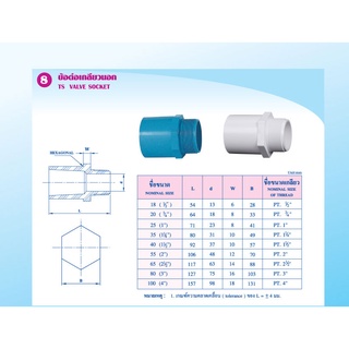ข้อต่อเกลียวนอกพีวีซี ตราท่อน้ำไทย
