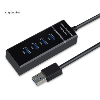 Xp_อะแดปเตอร์ฮับซิงค์ข้อมูล USB 3.0 ความเร็วสูง 4 พอร์ต แบบพกพา สําหรับคอมพิวเตอร์ แล็ปท็อป