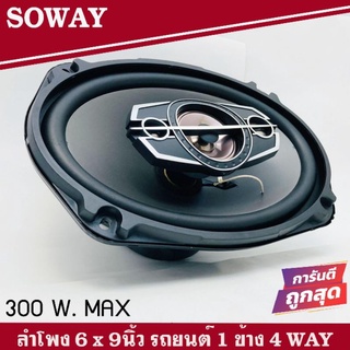 ลำโพงติดรถยนต์ 6x9 นิ้ว 3 WAY 300วัตต์ SOWAY IRON WOLF รุ่น TS-6975 ลำโพง 6x9 นิ้ว ลำโพงรถยนต์