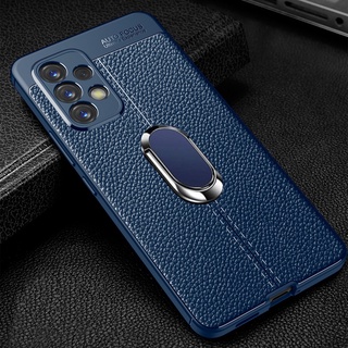 เคสโทรศัพท์ Men Phone Case Samsung Galaxy A53 A13 A23 LTE A73 A33 A03 A03S A52S A52 M23 M33 S22+ Ultra 5G 4G Holder Slim PU Leather Soft Black Casing Shockproof Cover with Magnet Ring Stand เคส
