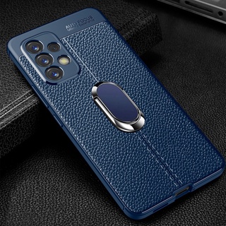 เคสโทรศัพท์ Men Phone Case Samsung Galaxy A53 A13 A23 LTE A73 A33 A03 A03S A52S A52 M23 M33 S22+ Ultra 5G 4G Holder Slim PU Leather Soft Black Casing Shockproof Cover with Magnet Ring Stand เคส