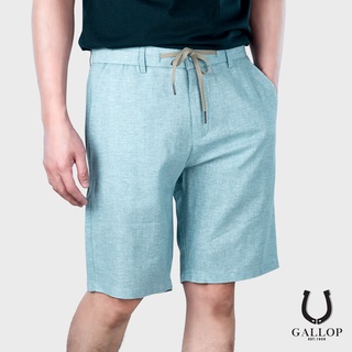 GALLOP : LINEN SHORTS  กางเกงขาสั้นผ้าลินิน รุ่น GS9005 สีฟ้า