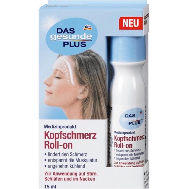 ลูกกลิ้งแก้ปวดไมเกรนจากเยอรมัน DAS gesunde PLUS Kopfschmerz-Roll on, 15 ml