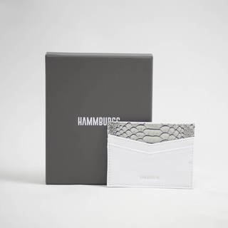 Hammburgg Card holder กระเป๋าสตางค์ ใส่บัตร หนังแท้ ใส่ชื่อได้ (Wildwest White)