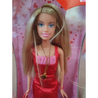 Barbie Doll Mattel "Valentine Glam" Red Dress Gold Neclace 2008  N8168 **กล่องไม่สวย** #41#