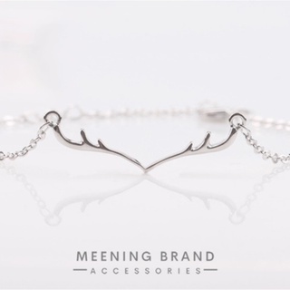 MeeningBrand ❥ สร้อยข้อมือเงิน MINIMAL ANTLER [01-0052]